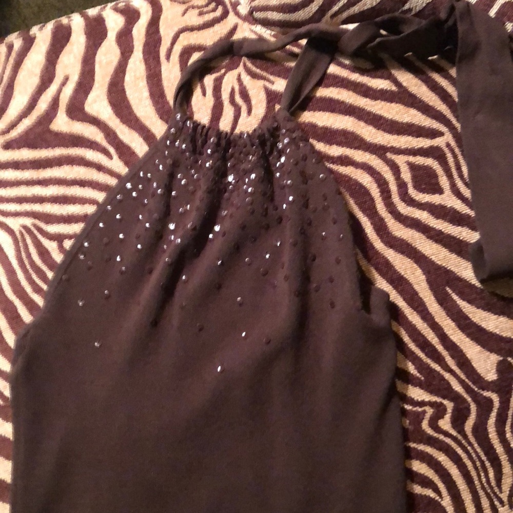 Gorgeous knit Chocolate Sequined Halter